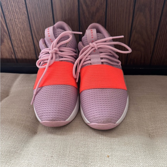 Under Armour Kids' Vibrant Orange and Lavender Sneakers - Picture 2 of 6